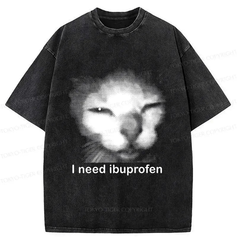 Blurry Cat Washed T-Shirt for Gift