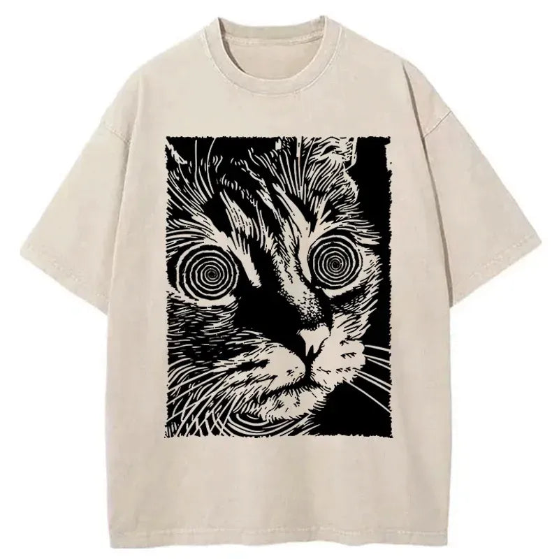 vintage washed cat tee limited edition