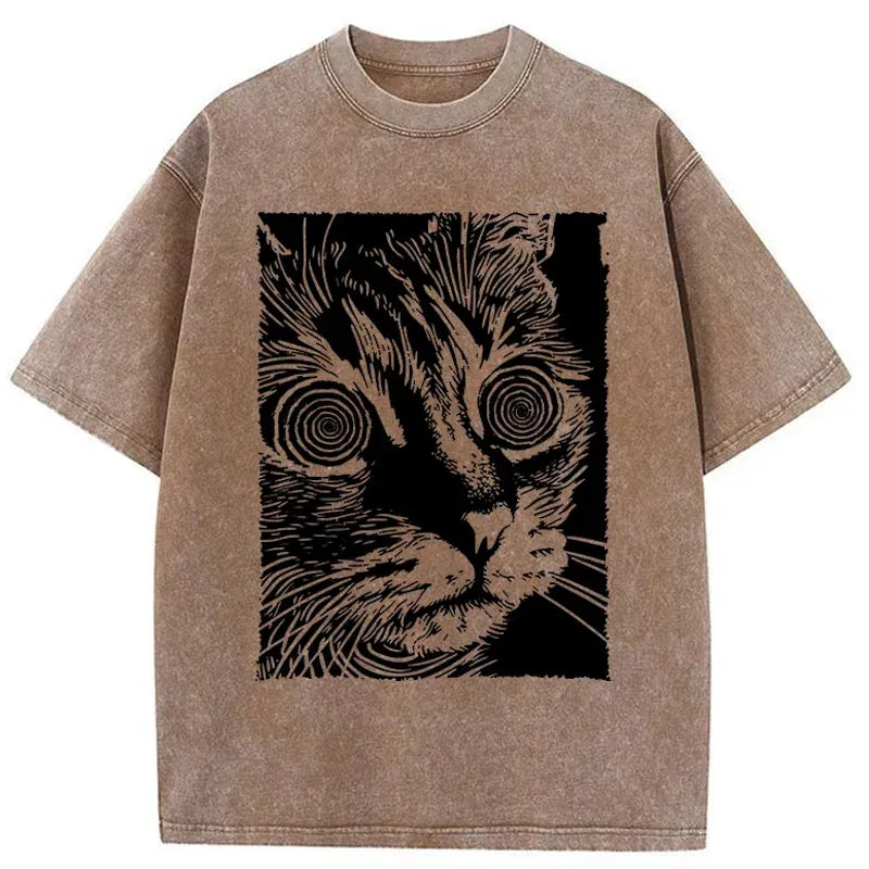 japanese horror cat t shirt on sale