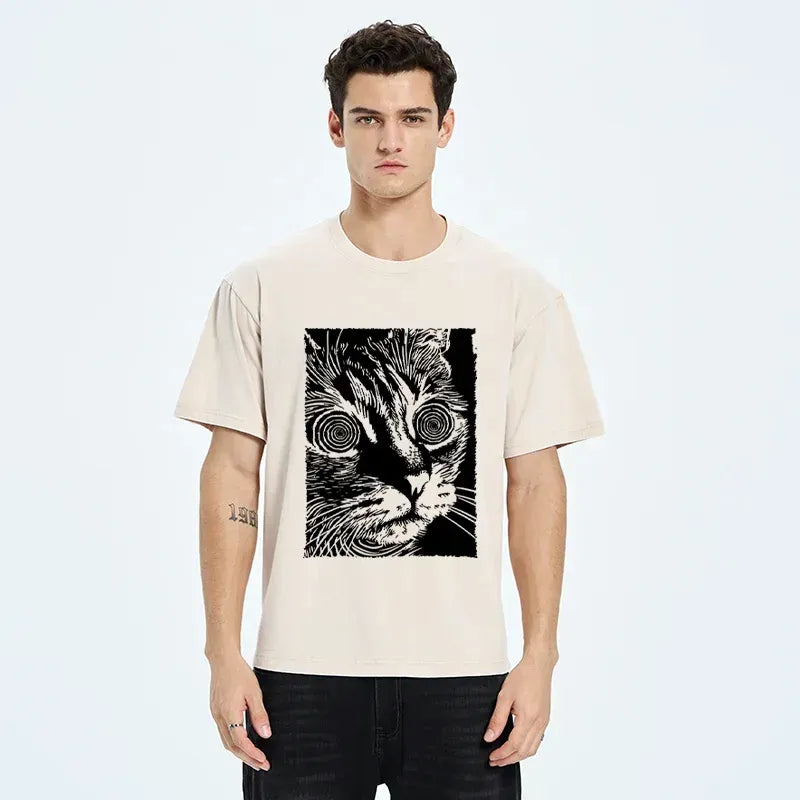 vintage washed cat tee limited edition