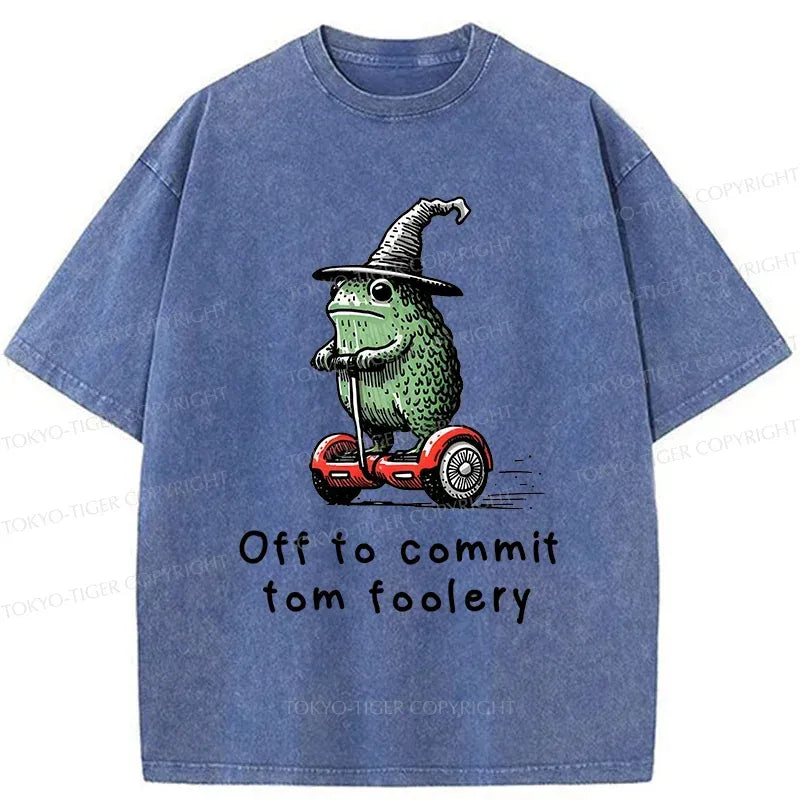 Washed Japanese Frog T-Shirt for Daily Wear