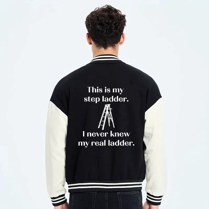 Kyoto-Lion A Real Ladder Funny Embroidery Varsity Jacket
