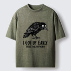 Kyoto-Lion Hungry Crow Funny Washed T-Shirt