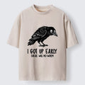 Kyoto-Lion Hungry Crow Funny Washed T-Shirt
