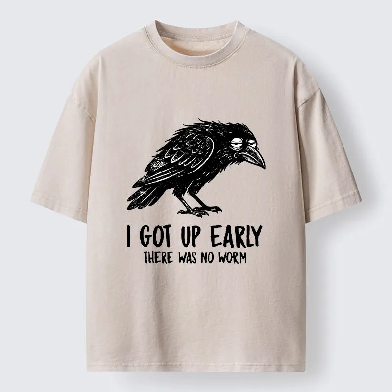 Kyoto-Lion Hungry Crow Funny Washed T-Shirt