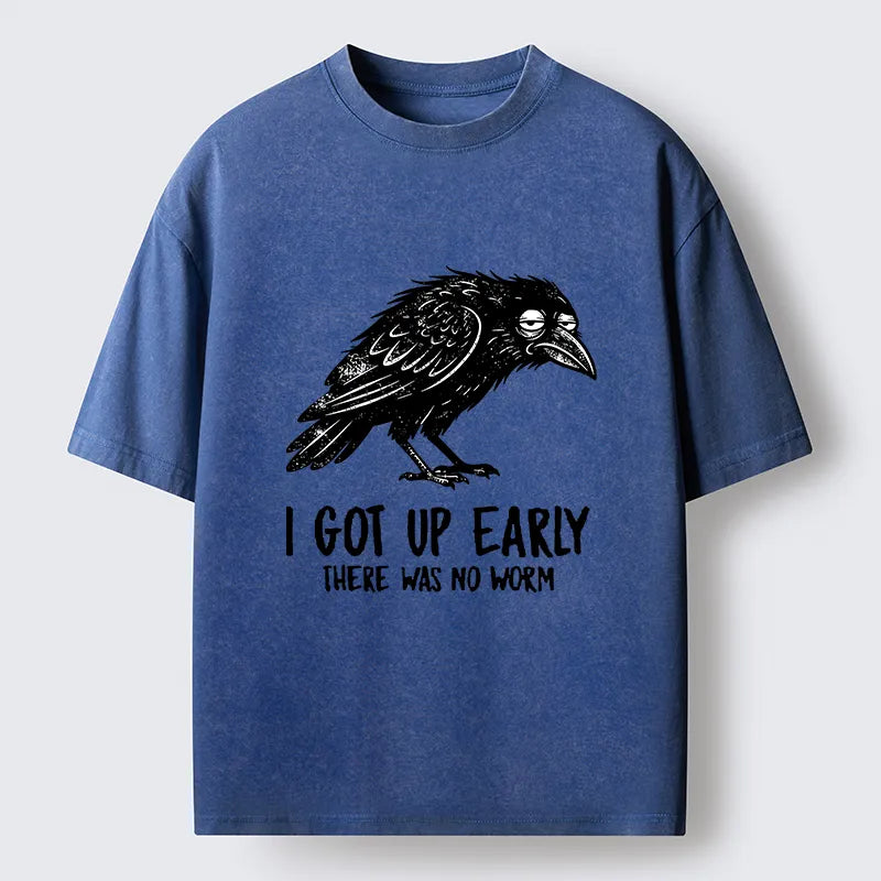 Kyoto-Lion Hungry Crow Funny Washed T-Shirt