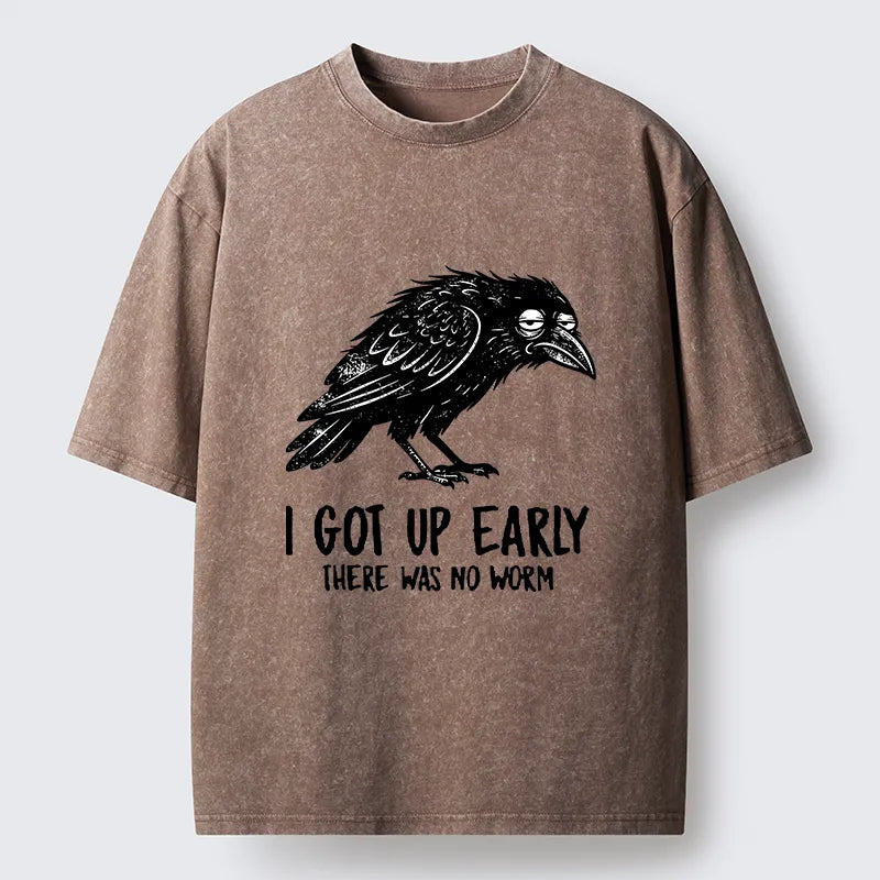 Kyoto-Lion Hungry Crow Funny Washed T-Shirt