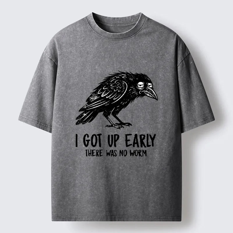 Kyoto-Lion Hungry Crow Funny Washed T-Shirt