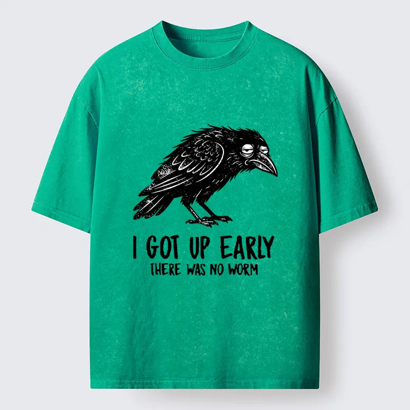 Kyoto-Lion Hungry Crow Funny Washed T-Shirt