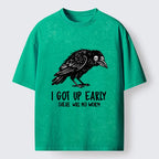 Kyoto-Lion Hungry Crow Funny Washed T-Shirt