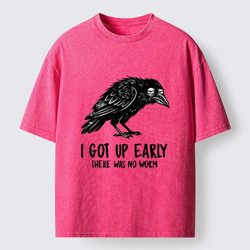 Kyoto-Lion Hungry Crow Funny Washed T-Shirt