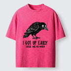Kyoto-Lion Hungry Crow Funny Washed T-Shirt