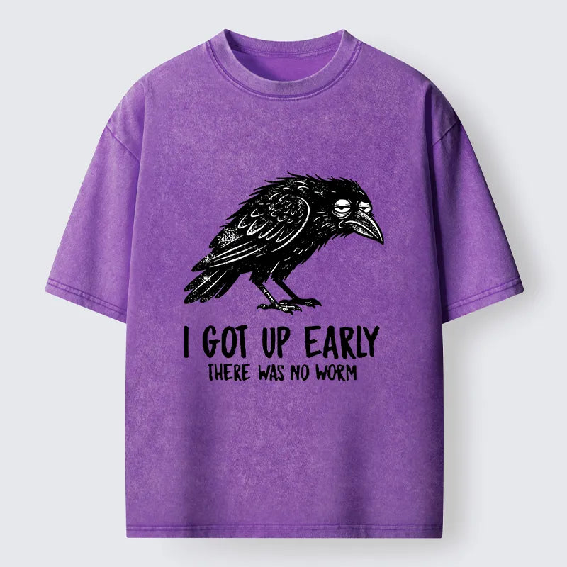 Kyoto-Lion Hungry Crow Funny Washed T-Shirt