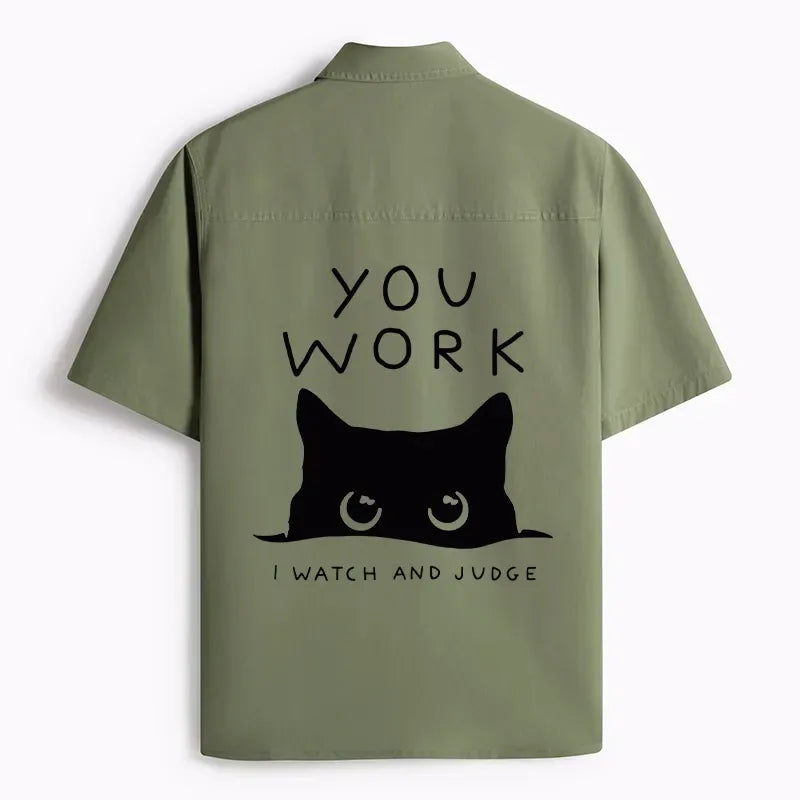 Kyoto-Lion A Cat That Spies Work Shirt