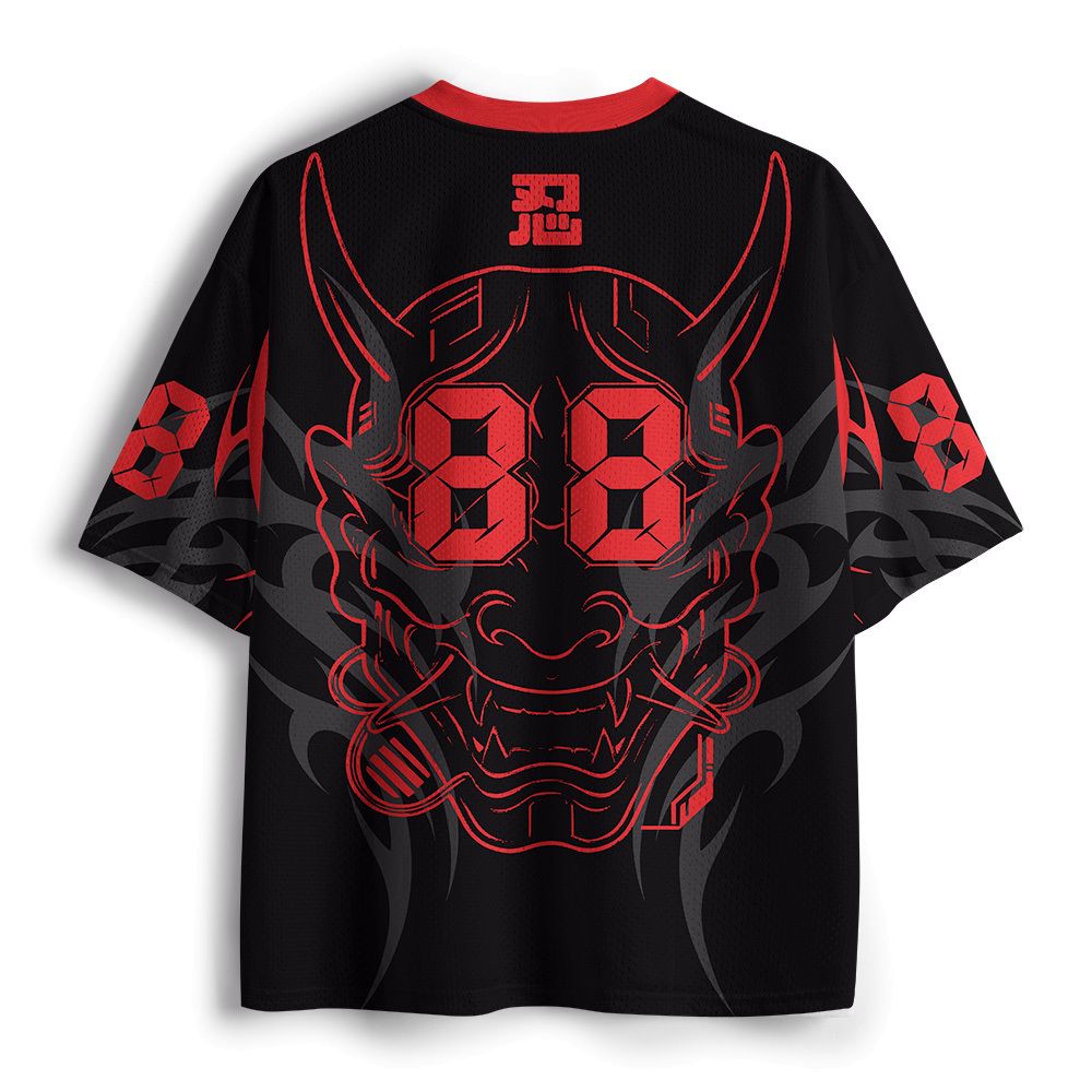 Japanese Oni Mesh Jersey for Streetwear