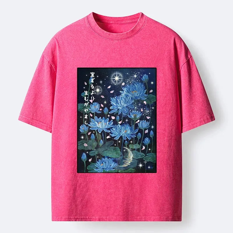 Kyoto Lotus Star Ukiyo-e T-Shirt for Summer