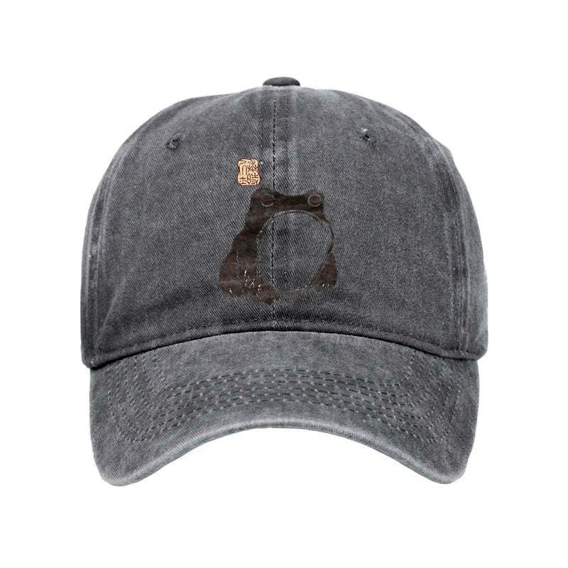 Kyoto-Lion Matsumoto Hoji Woodblock Print Frog Washed Cap