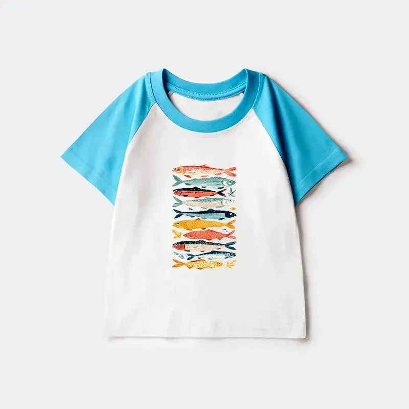 Japanese Style Kids Raglan Shirt for Daily Wear