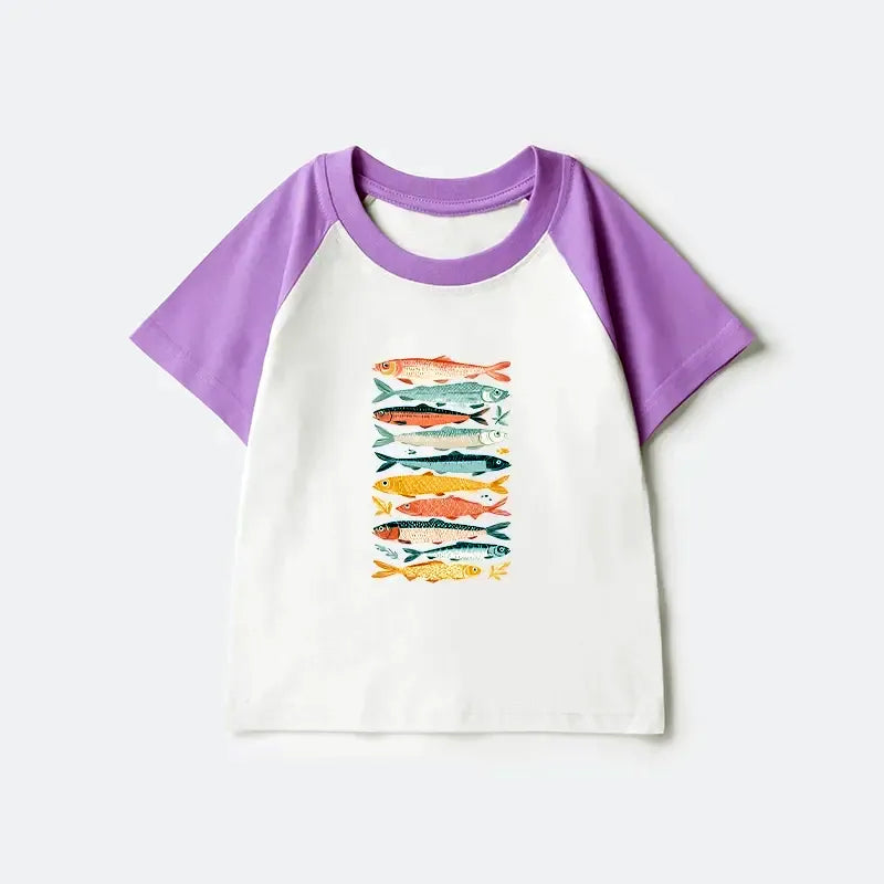 Japanese Style Kids Raglan Shirt for Daily Wear
