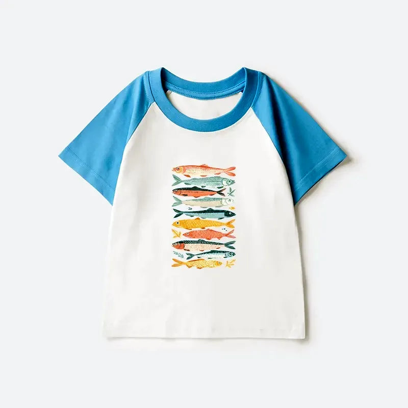 Japanese Style Kids Raglan Shirt for Daily Wear