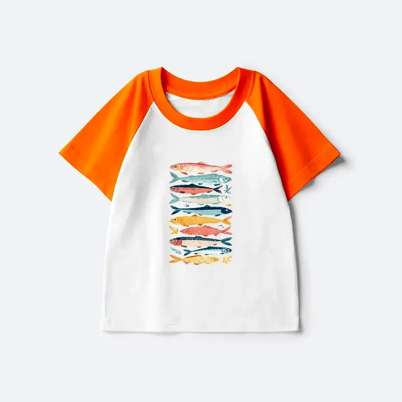 Japanese Style Kids Raglan Shirt for Daily Wear