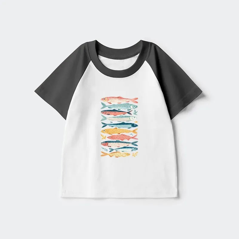 Kyoto-Lion Beautiful Colorful Fish In The Sea Kids Raglan T-shirt