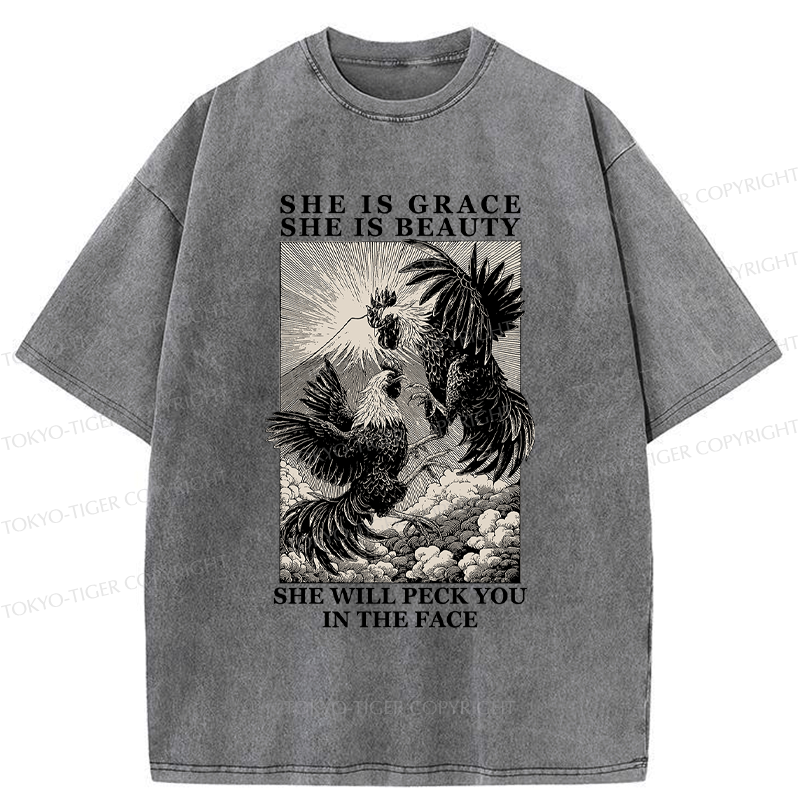 Vintage Woodblock Chicken T-Shirt for Daily Wear