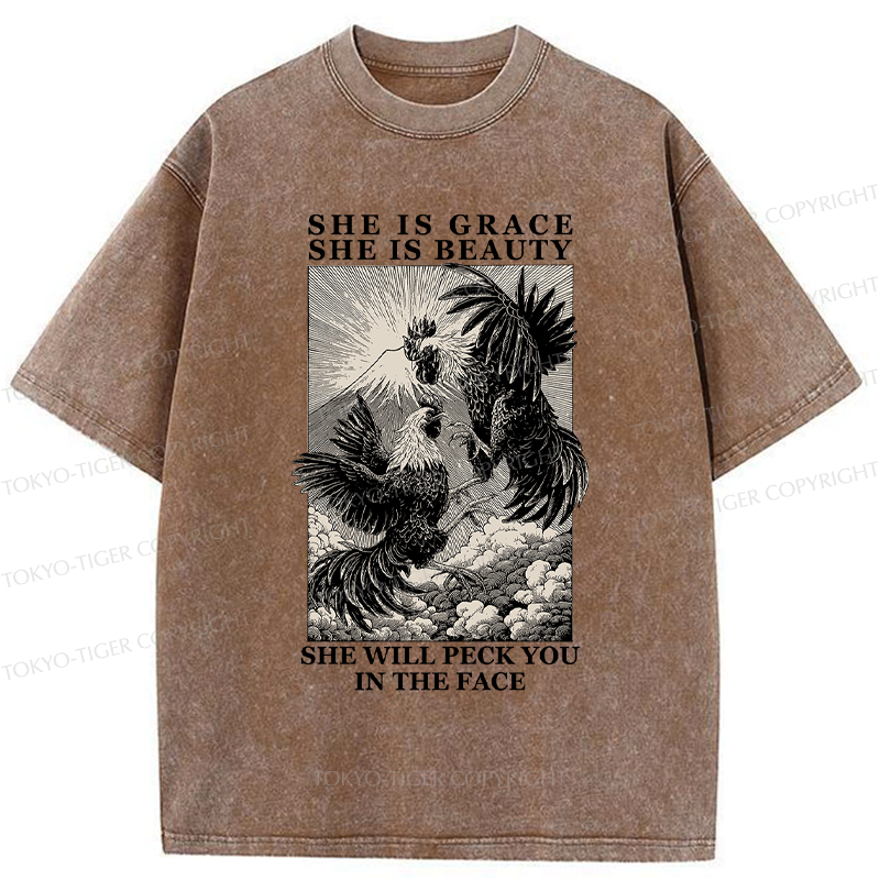Vintage Woodblock Chicken T-Shirt for Daily Wear