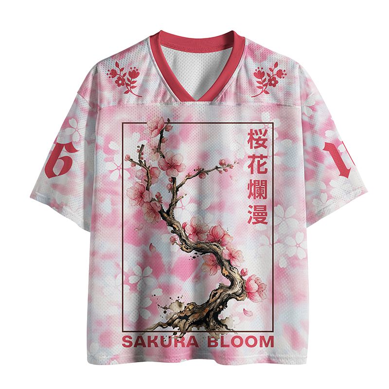 Kyoto-Lion Blossom Branch Mesh Jersey