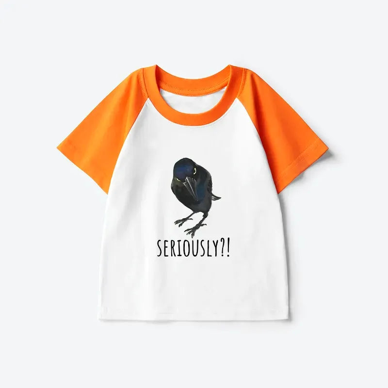 Kyoto-Lion Raven's Question Kids Raglan T-shirt