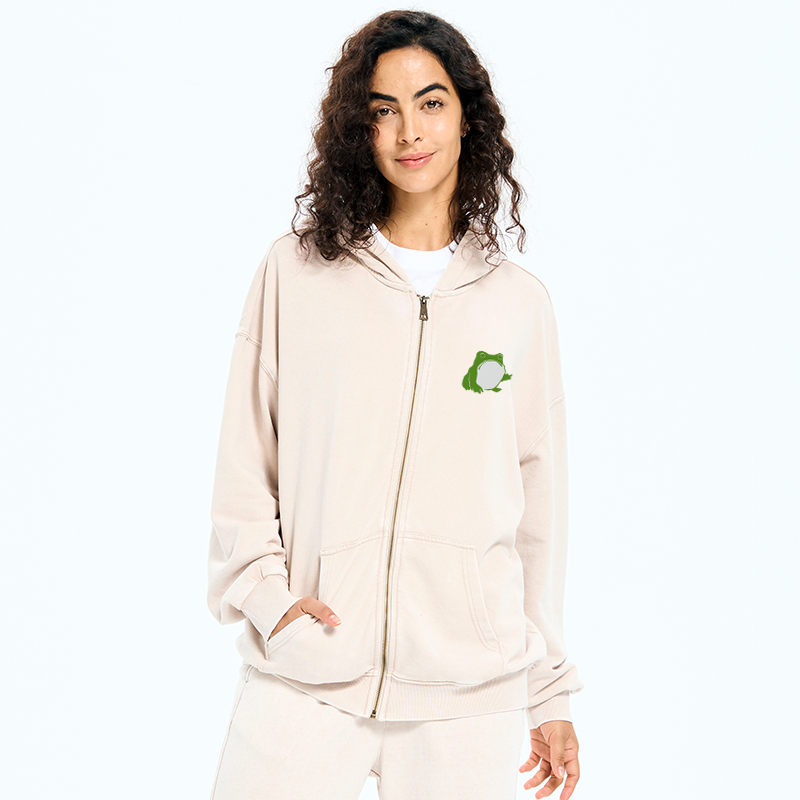 funny frog flipping bird zip hoodie