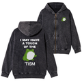 Kyoto-Lion Funny Frog Flipping The Bird Washed Zip Hoodie