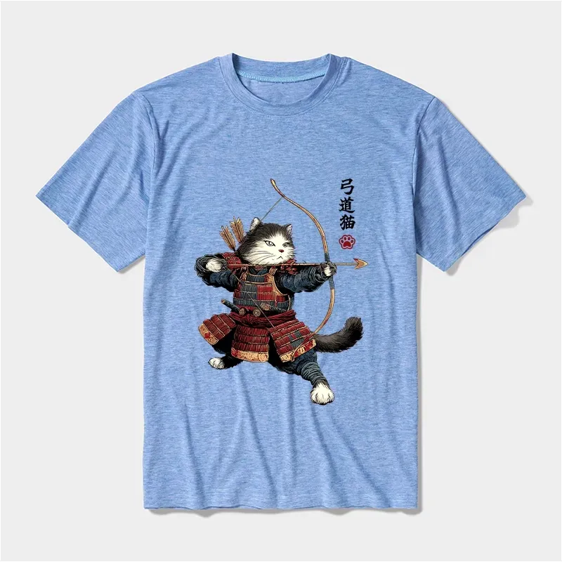 Japanese Samurai Cat Vintage T-Shirt