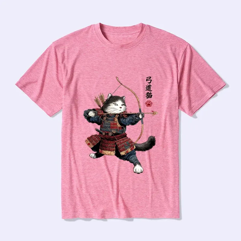 Kyoto Kyudo Cat Cotton Blend T-Shirt