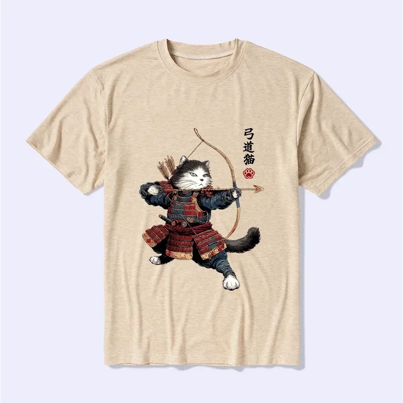 Japanese Samurai Cat Vintage T-Shirt