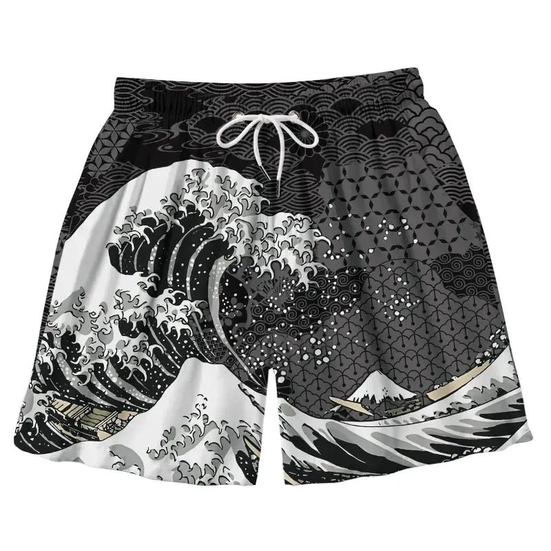 Kyoto Lion Mt Fuji Summer Beach Trunks