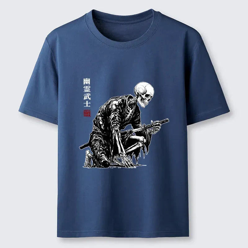 Kyoto-Lion Vintage Dark Ghost Samurai Sketch Classic T-Shirt