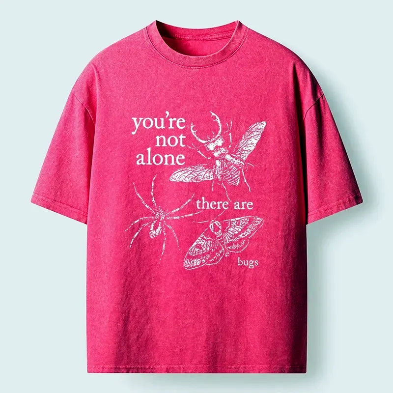 Kyoto-Lion Dark Cute Bug Comfort Statement Graphic Washed T-Shirt