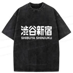 Kyoto-Lion Shibuya Shinjuku Japan Washed T-Shirt