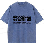 Kyoto-Lion Shibuya Shinjuku Japan Washed T-Shirt