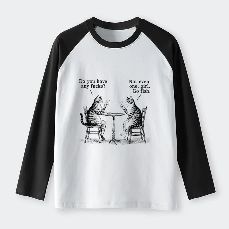 Japanese Cat Poker Night Raglan T-shirt