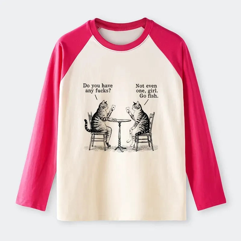 Japanese Cat Poker Night Raglan T-shirt