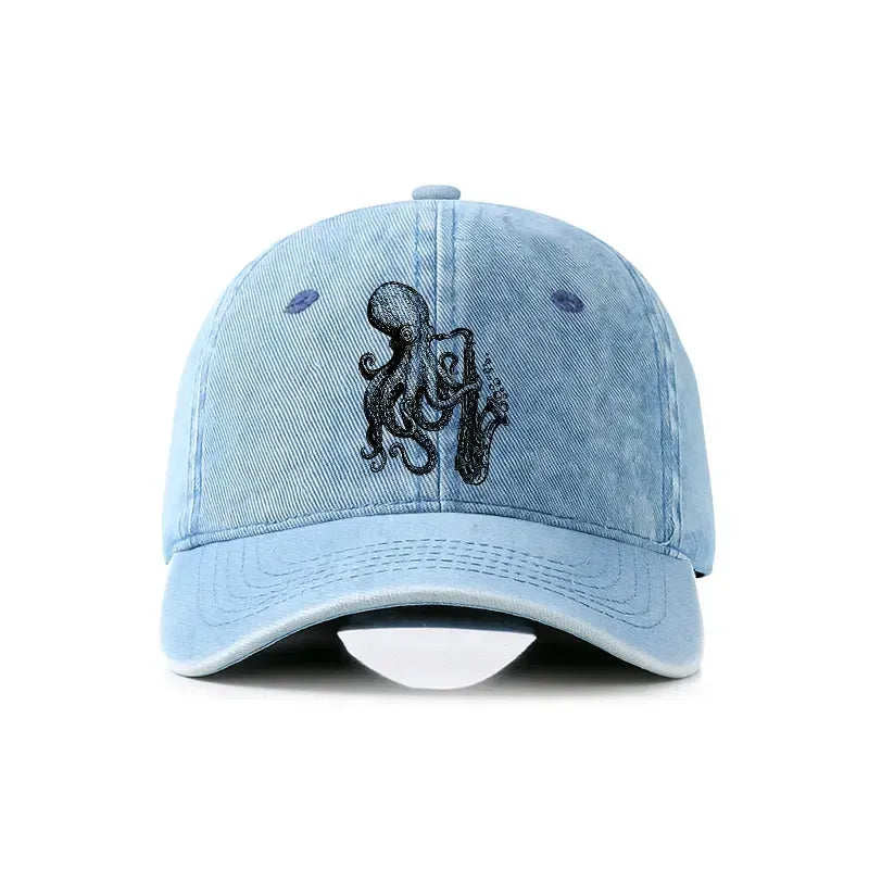 Vintage Wash Octopus Cap for Holiday