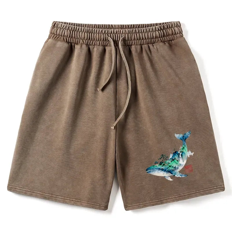 Vintage Japanese Art Shorts for Daily Wear