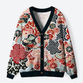 Kyoto-Lion Floral Symphony Ugly Cardigan Sweater
