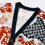 Kyoto-Lion Floral Symphony Ugly Cardigan Sweater