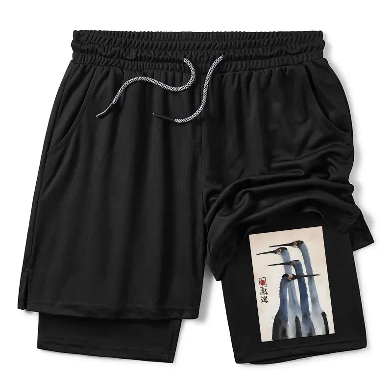 Vintage Sandhill Crane Shorts for Daily Wear