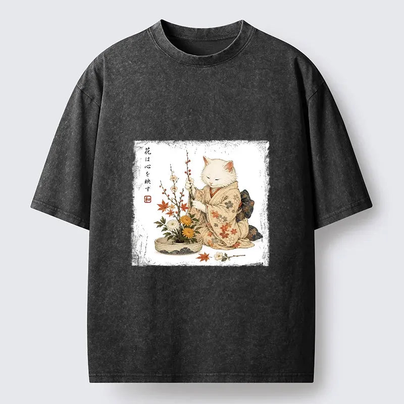 meme cat flower tee on sale