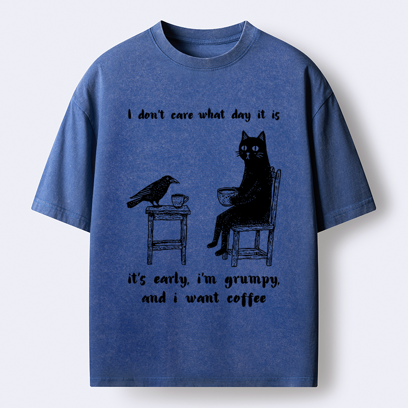 Kyoto-Lion Early, Grumpy, Coffee Washed T-Shirt