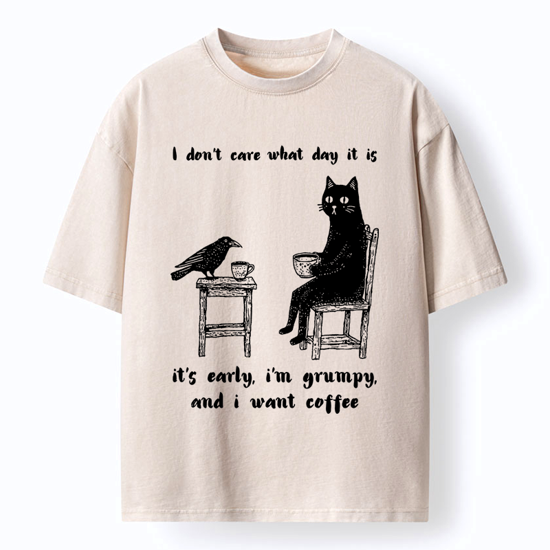 Kyoto-Lion Early, Grumpy, Coffee Washed T-Shirt